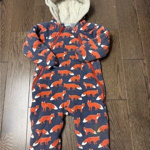 Mini Boden Fox print snowsuit size 12/18m